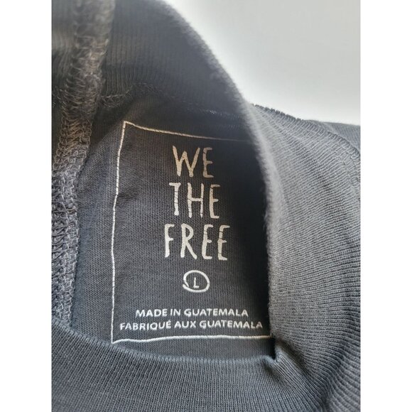 We The Free Gray High Collared Long Sleeve Cropped Top Tag Less Size L Casual - Picture 6 of 8